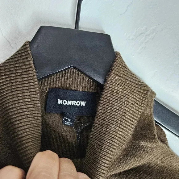 MONROW ‎ Supersoft Cold Shoulder Long Sleeve Sweater in Green Size Small - Picture 4 of 7